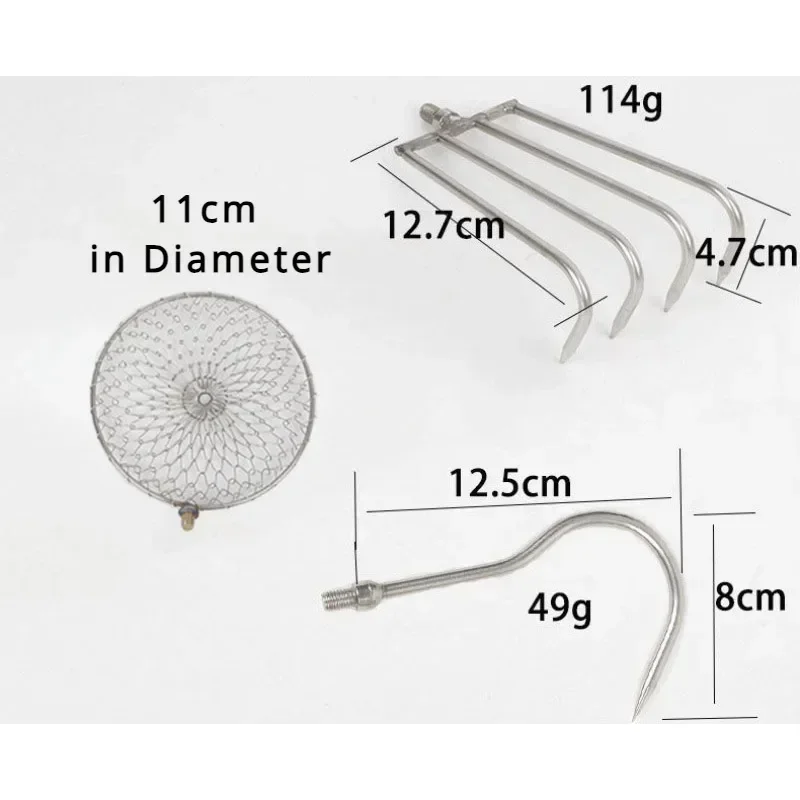 Fishing Rod Ice - Râteau télescopique en acier inoxydable, pelle