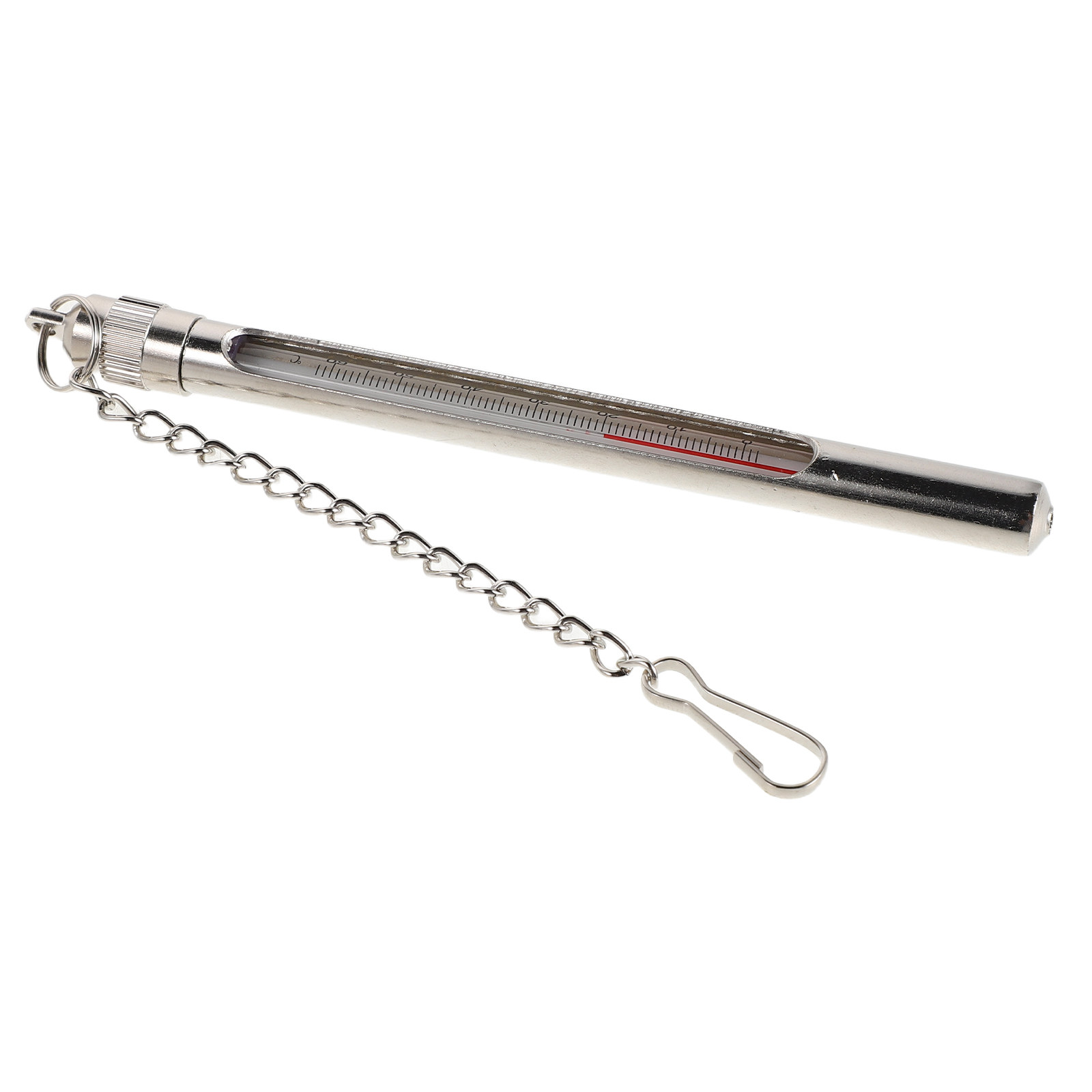 Fishing Rod Fly - Thermomètre de pêche en métal argenté