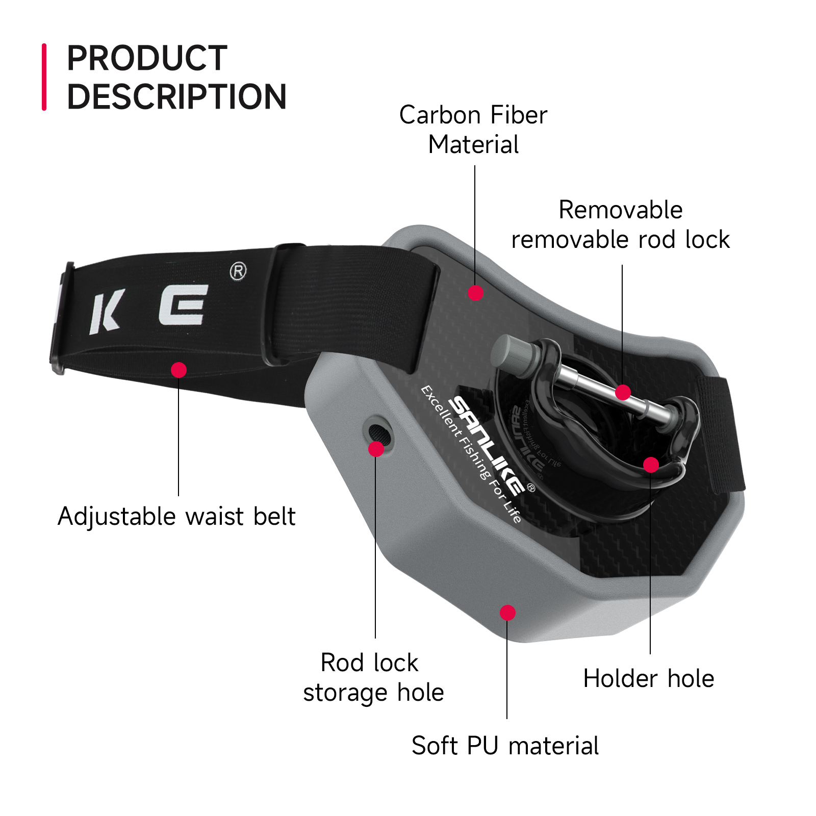 SANLIKE-Ceinture de protection - Fishing Rod Carbon Fiber avis et prix
