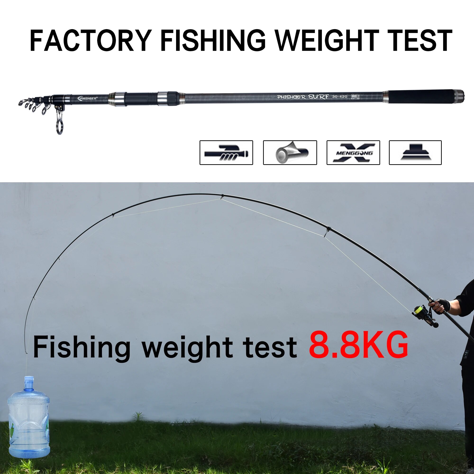 PHISHGER Télescopique Surf Spi - Fishing Rod Surf avis et prix