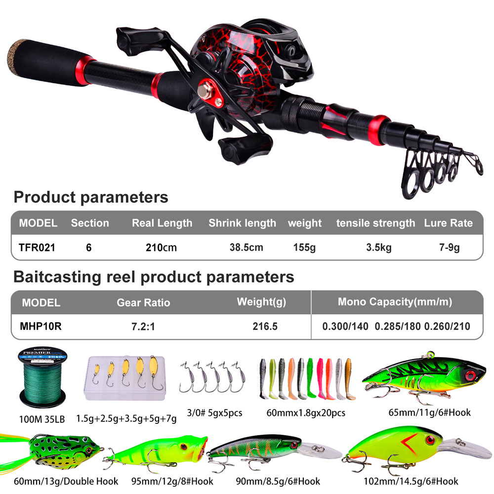 Kit complet de canne à pêche e - Fishing Rod Carbon Fiber avis et prix