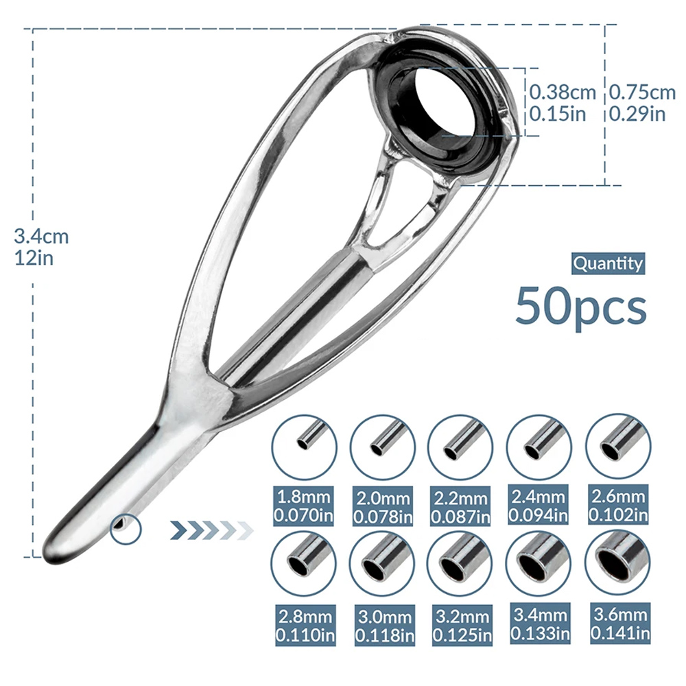 THKFISH 50pcs Guides de canne  - Fishing Rod Tip Replacement avis et prix