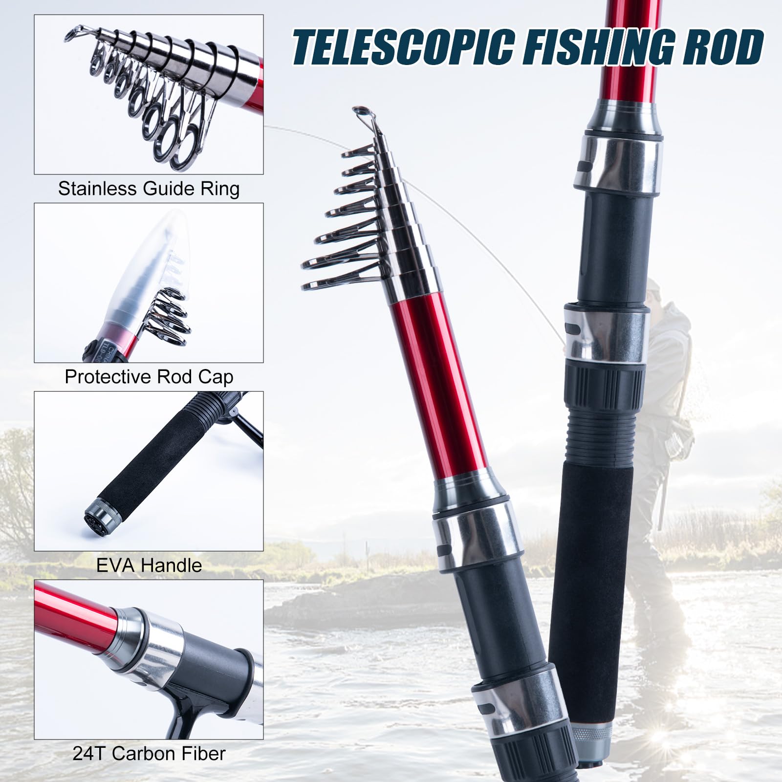 Goture 2 pièces canne à pêche  - Fishing Rod Combo avis et prix
